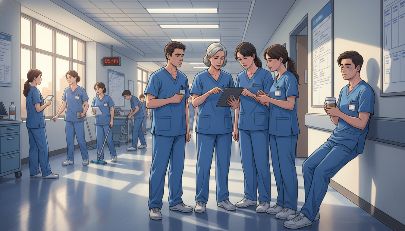 Surgery residents during morning rounds in a busy hospital Surgery residents during morning rounds in a busy hospital - MD graduate residency for Resident Turnover Warning Signs for MD