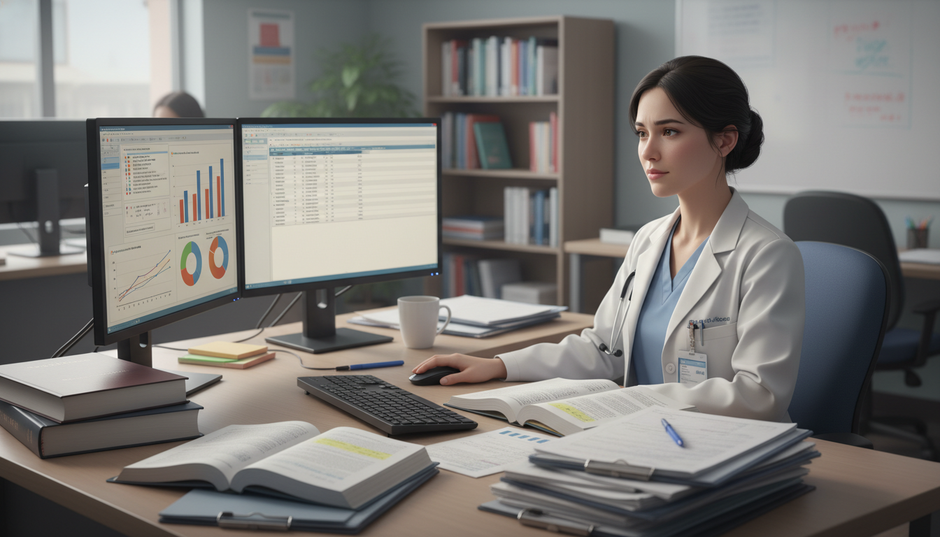 Psychiatry resident analyzing data for a research project Psychiatry resident analyzing data for a research project - MD graduate residency for Research During Residency for MD Gradua