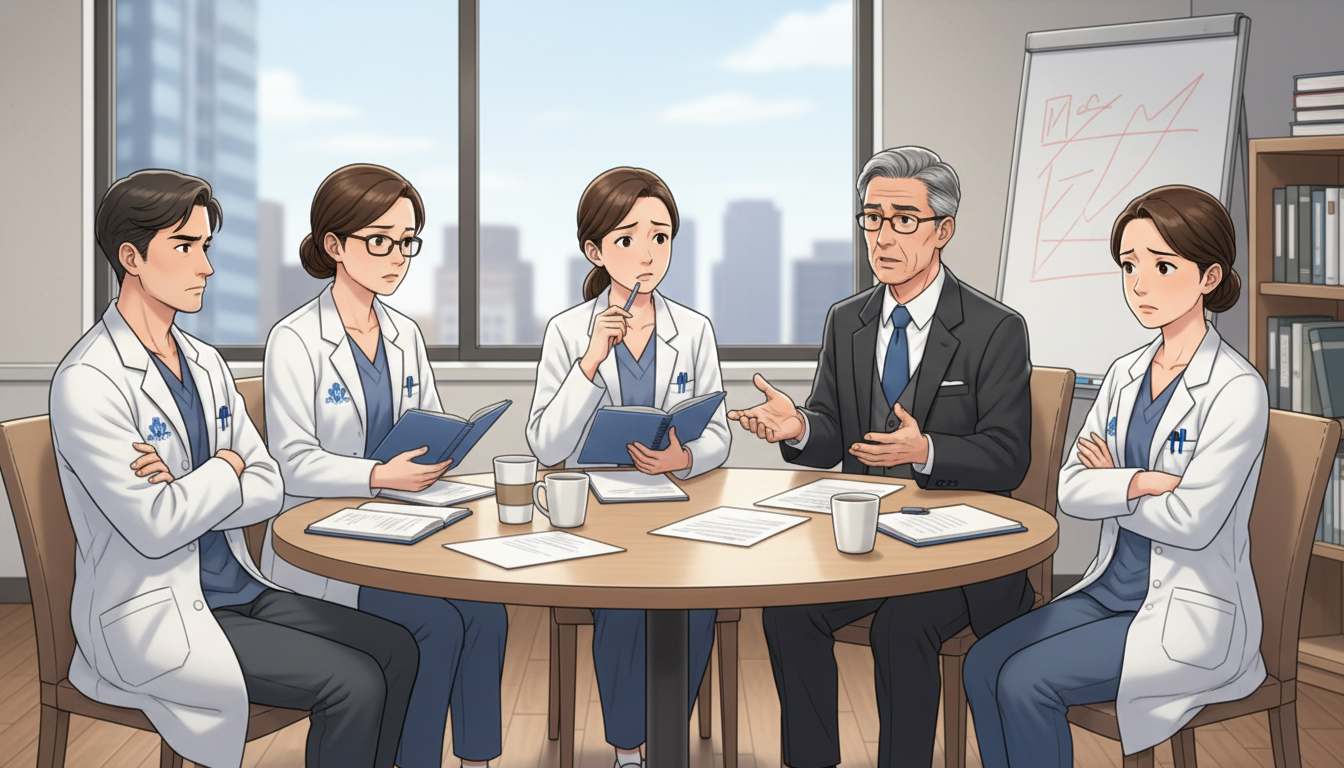 Psychiatry residents in a meeting discussing program concerns Psychiatry residents in a meeting discussing program concerns - MD graduate residency for Resident Turnover Warning Signs for