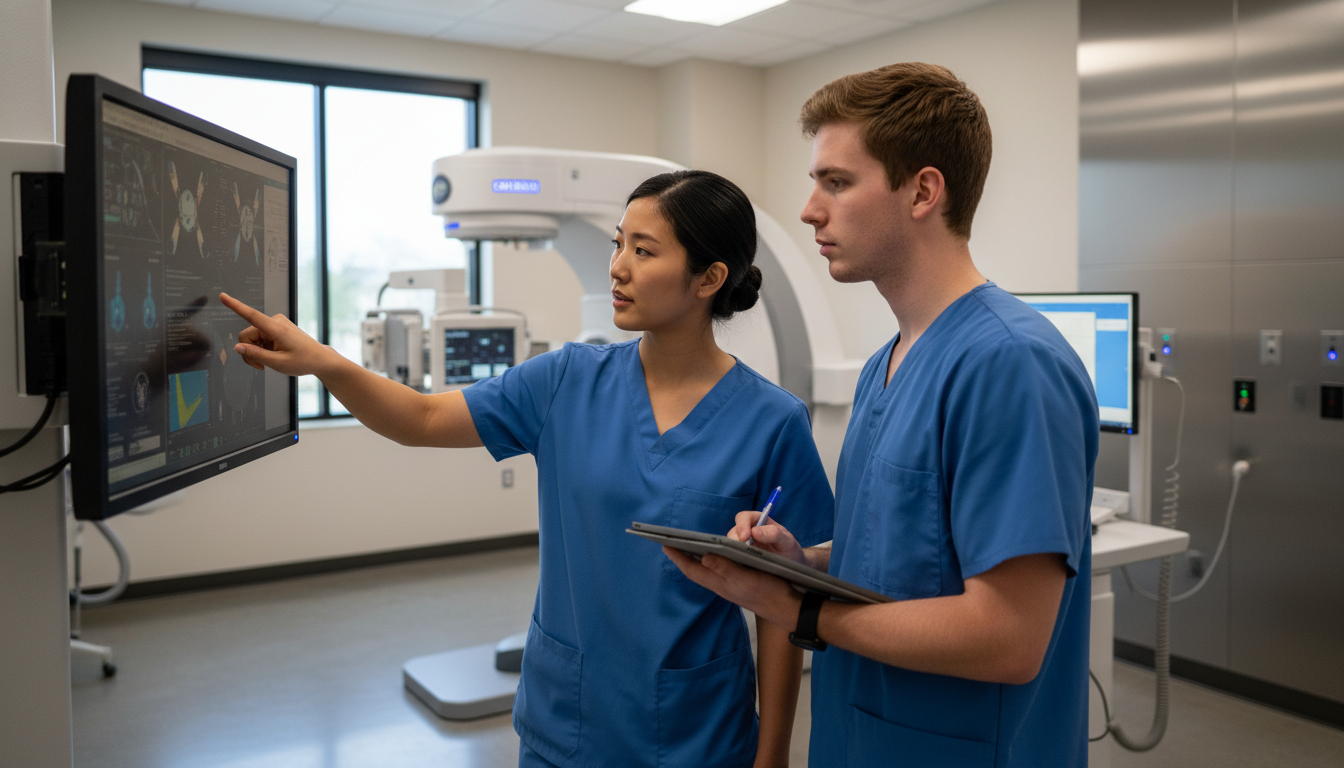Radiation oncology resident teaching medical student during an away rotation Radiation oncology resident teaching medical student during an away rotation - MD graduate residency for Away Rotation Strate