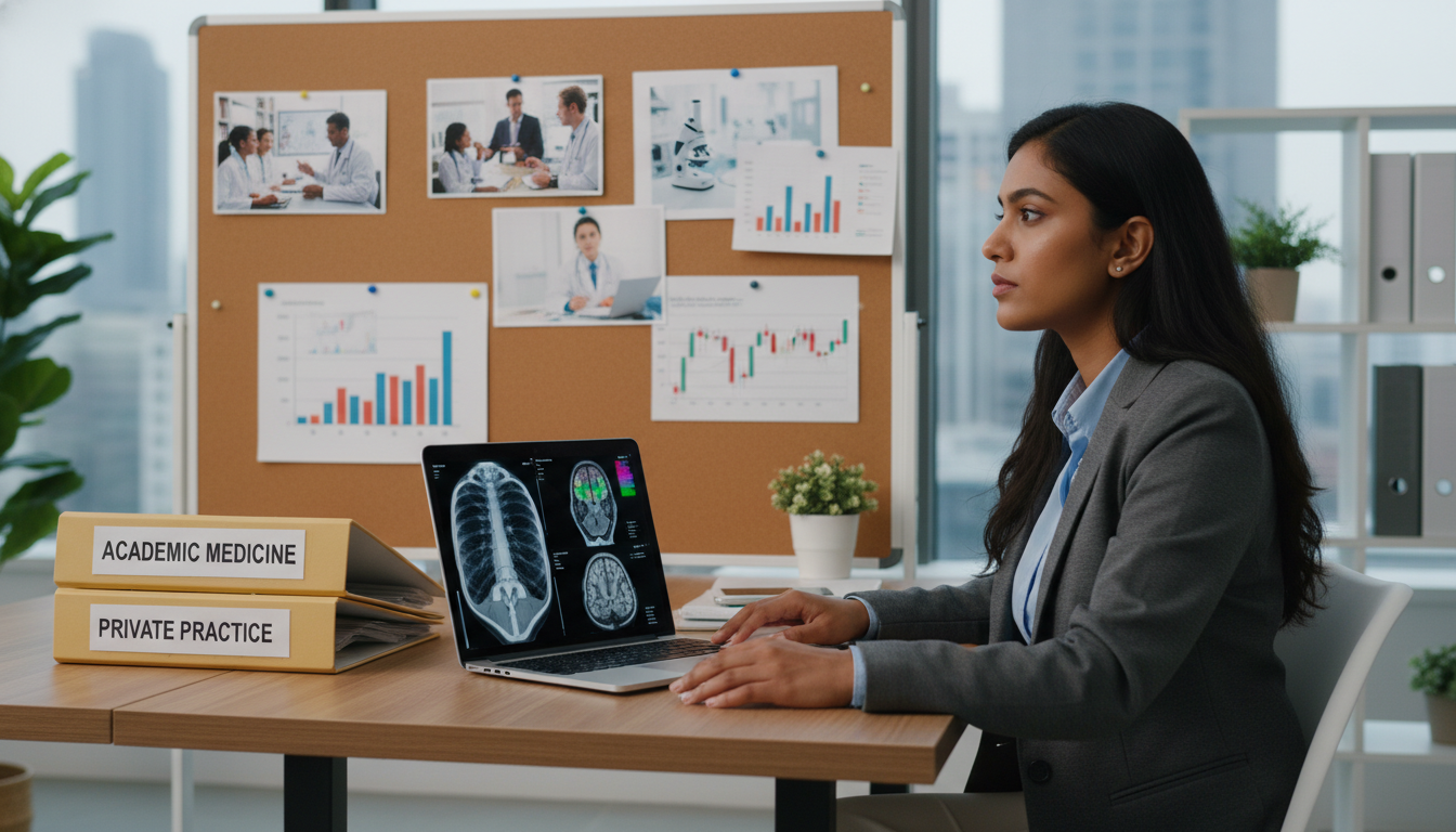 Radiology Career Path Decision Making Radiology Career Path Decision Making - MD graduate residency for Academic vs Private Practice for MD Graduate in Diagnostic