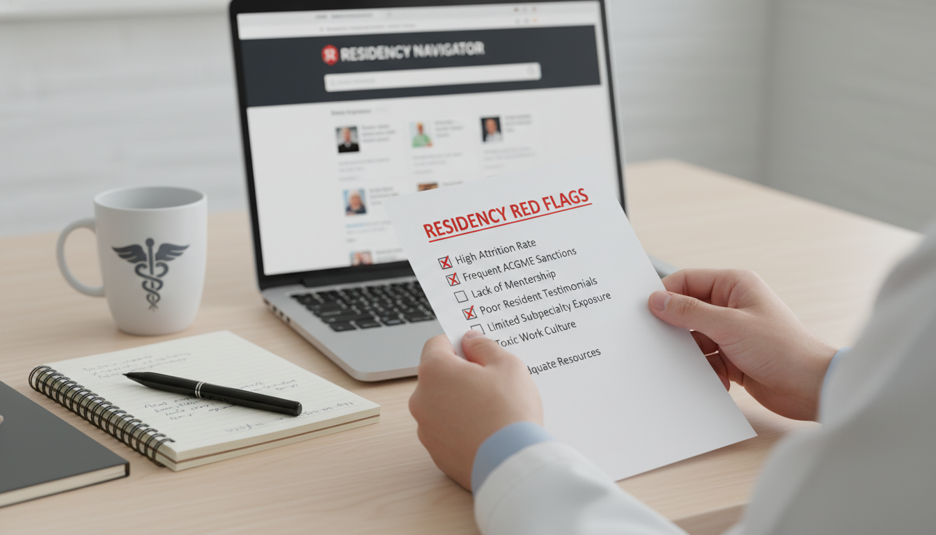 MD graduate reviewing residency red flags list before ranking transitional year programs MD graduate reviewing residency red flags list before ranking transitional year programs - MD graduate residency for Identify