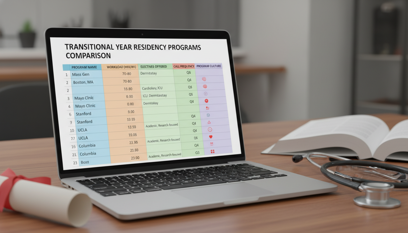 MD graduate using a spreadsheet to compare transitional year programs MD graduate using a spreadsheet to compare transitional year programs - MD graduate residency for How to Research Programs fo