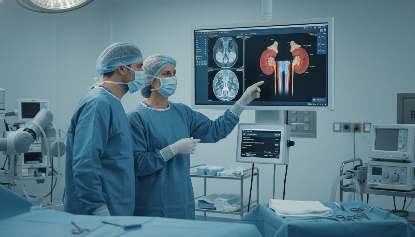 Urology resident working with an attending surgeon in the operating room Urology resident working with an attending surgeon in the operating room - MD graduate residency for Letters of Recommendatio