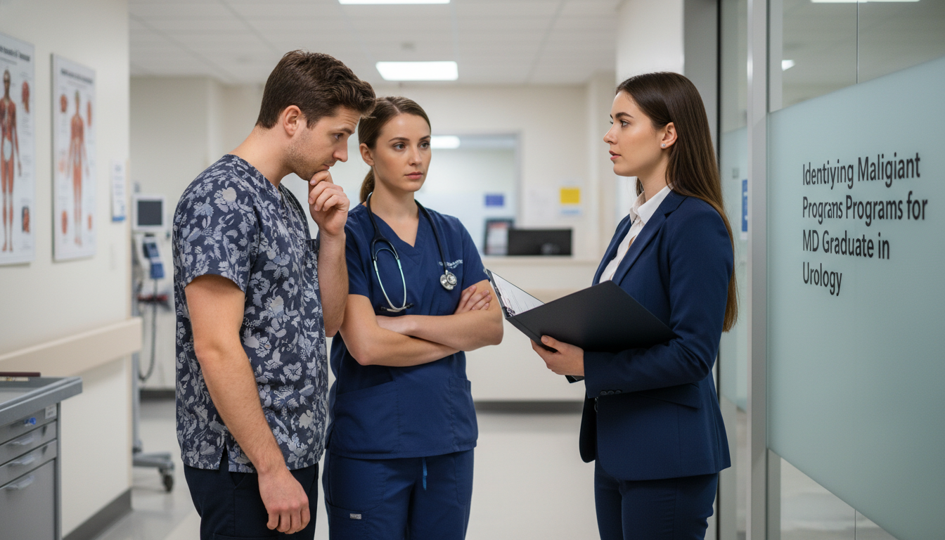 Urology residency applicant interviewing and talking with residents Urology residency applicant interviewing and talking with residents - MD graduate residency for Identifying Malignant Program