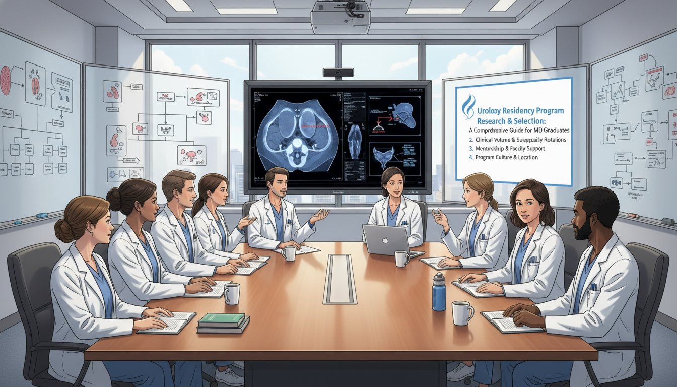 Urology residents and faculty in a hospital conference room Urology residents and faculty in a hospital conference room - MD graduate residency for How to Research Programs for MD Gradu