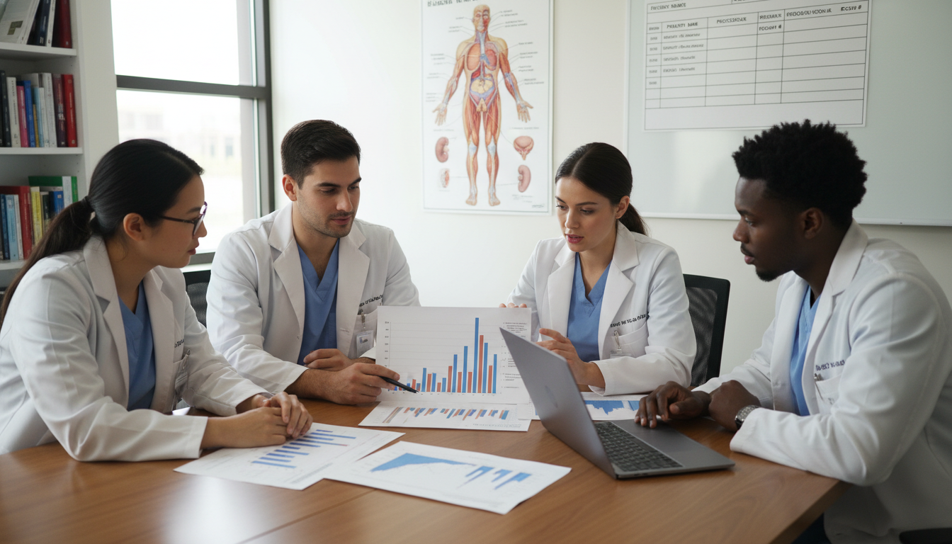 Urology residents collaborating on a research project Urology residents collaborating on a research project - MD graduate residency for Research During Residency for MD Graduate i