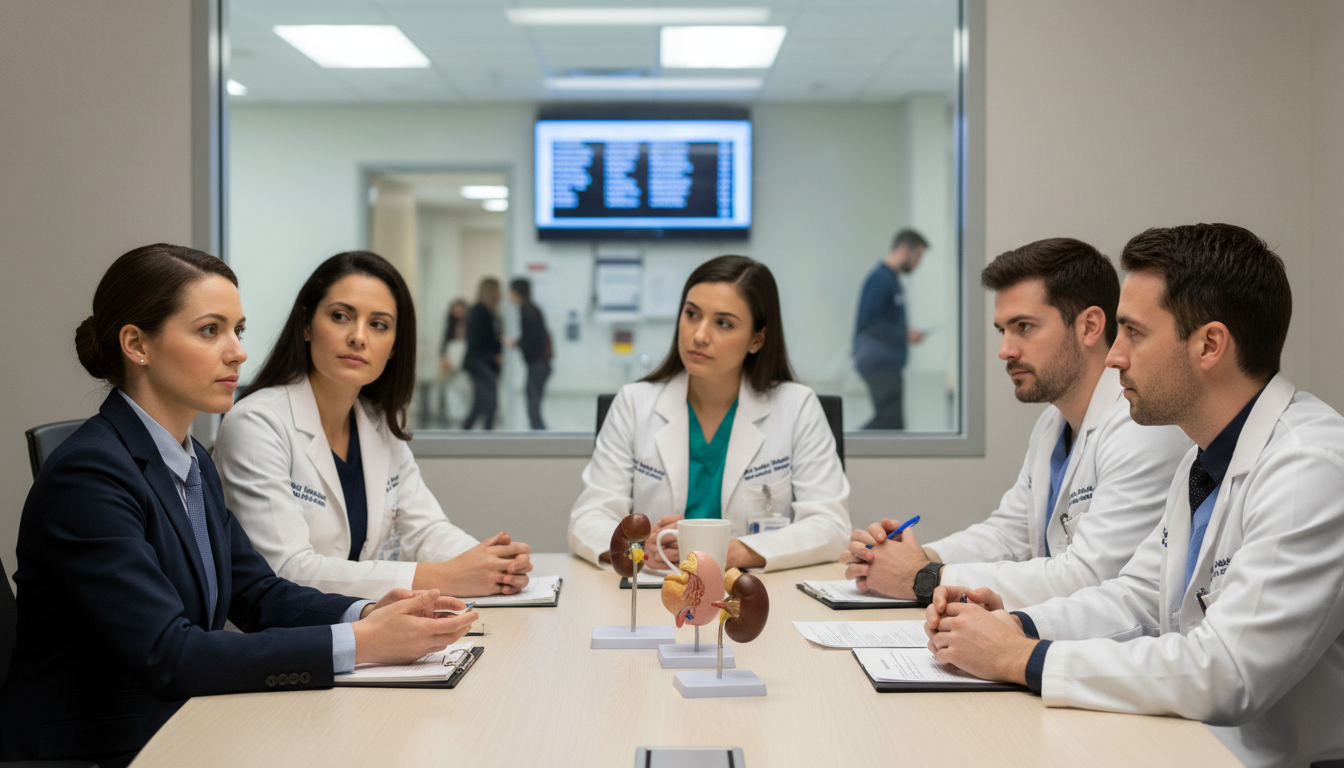 Residency applicant talking with urology residents during interview day Residency applicant talking with urology residents during interview day - MD graduate residency for Resident Turnover Warning