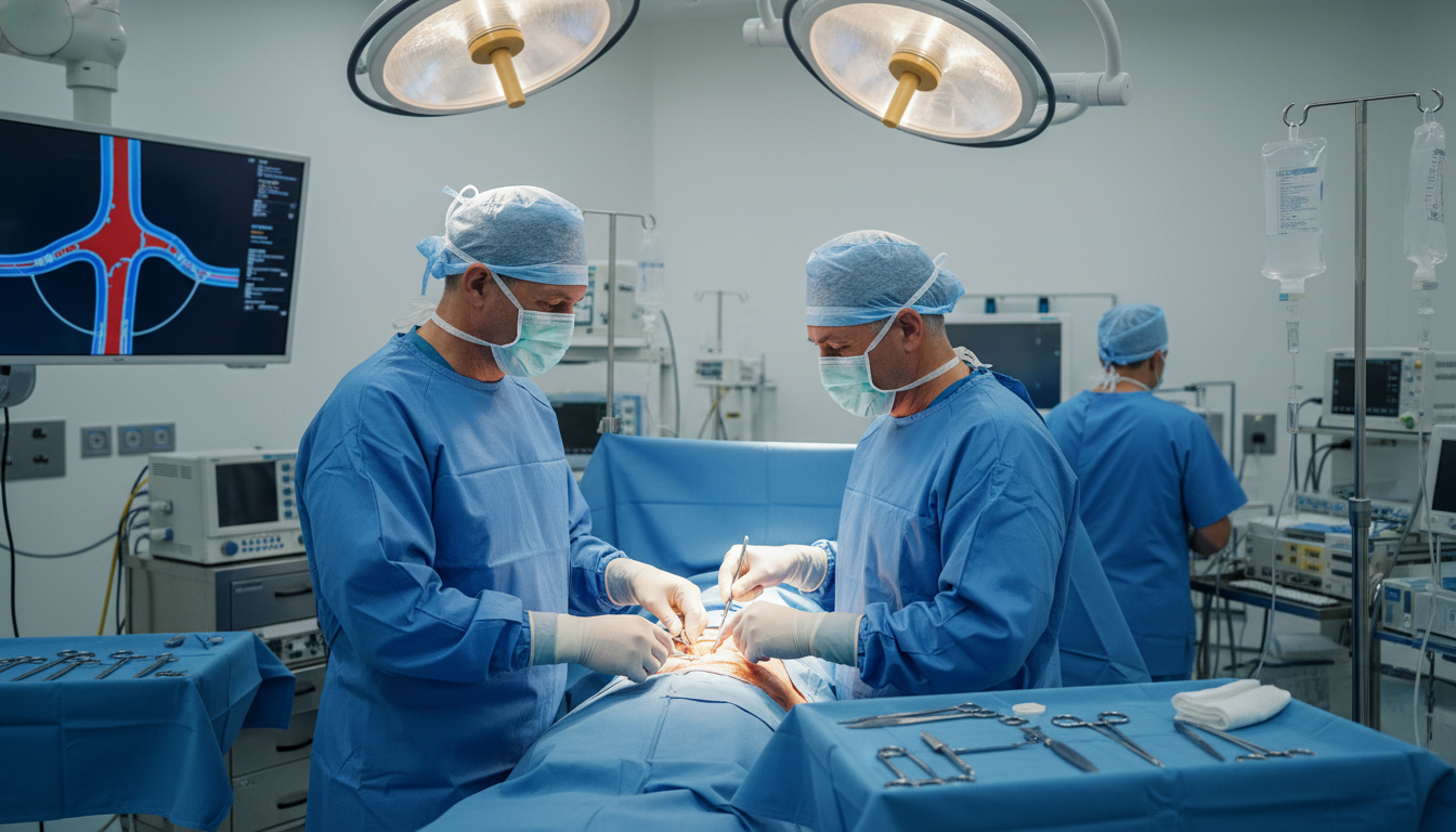Vascular surgery team in an academic operating room Vascular surgery team in an academic operating room - MD graduate residency for How to Research Programs for MD Graduate in V