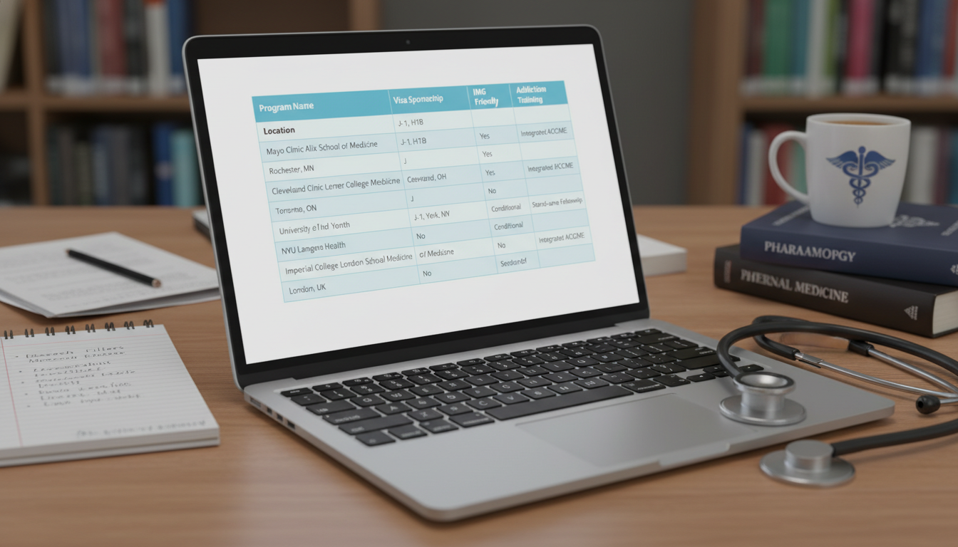 Spreadsheet of residency and addiction medicine fellowship programs Spreadsheet of residency and addiction medicine fellowship programs - non-US citizen IMG for How to Research Programs for Non
