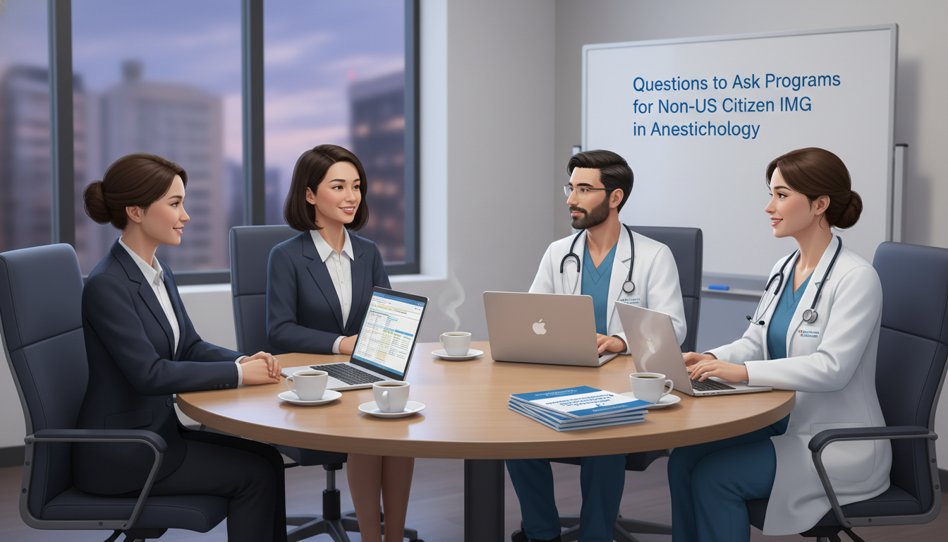 Non-US citizen IMG group speaking with anesthesiology residents during residency interview day Non-US citizen IMG group speaking with anesthesiology residents during residency interview day - non-US citizen IMG for Quest