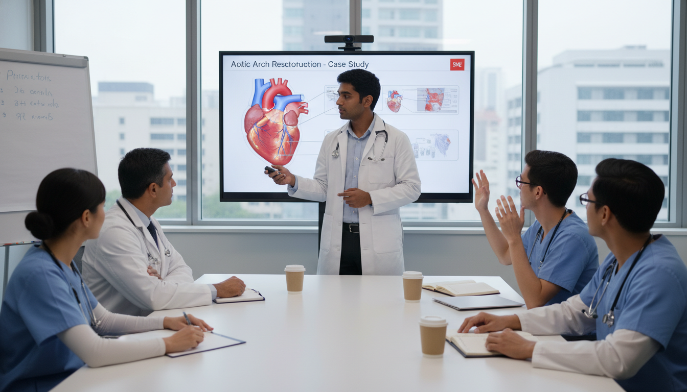 International medical graduate presenting a cardiothoracic surgery case to faculty and residents International medical graduate presenting a cardiothoracic surgery case to faculty and residents - non-US citizen IMG for Awa