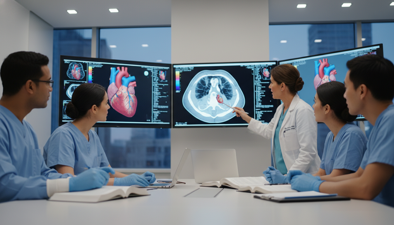 Cardiothoracic surgery residents reviewing imaging Cardiothoracic surgery residents reviewing imaging - non-US citizen IMG for H-1B Sponsorship Programs for Non-US Citizen IMG