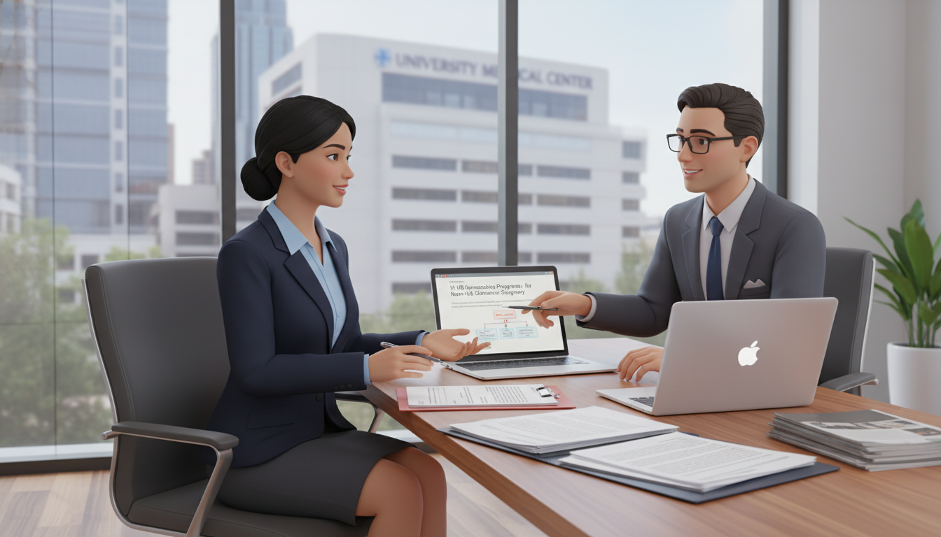 Non-US citizen IMG meeting with GME immigration advisor Non-US citizen IMG meeting with GME immigration advisor - non-US citizen IMG for H-1B Sponsorship Programs for Non-US Citizen