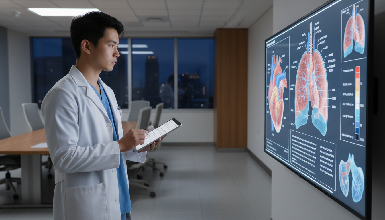 Cardiothoracic surgery resident reviewing heart surgery diagrams before an interview Cardiothoracic surgery resident reviewing heart surgery diagrams before an interview - non-US citizen IMG for Pre-Interview P
