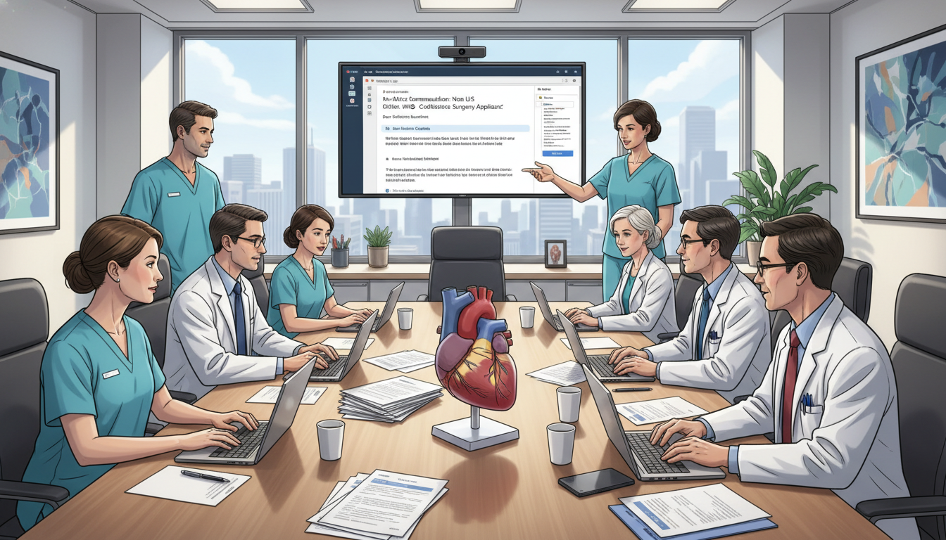 Cardiothoracic surgery faculty reviewing applications and emails Cardiothoracic surgery faculty reviewing applications and emails - non-US citizen IMG for Pre-Match Communication for Non-US