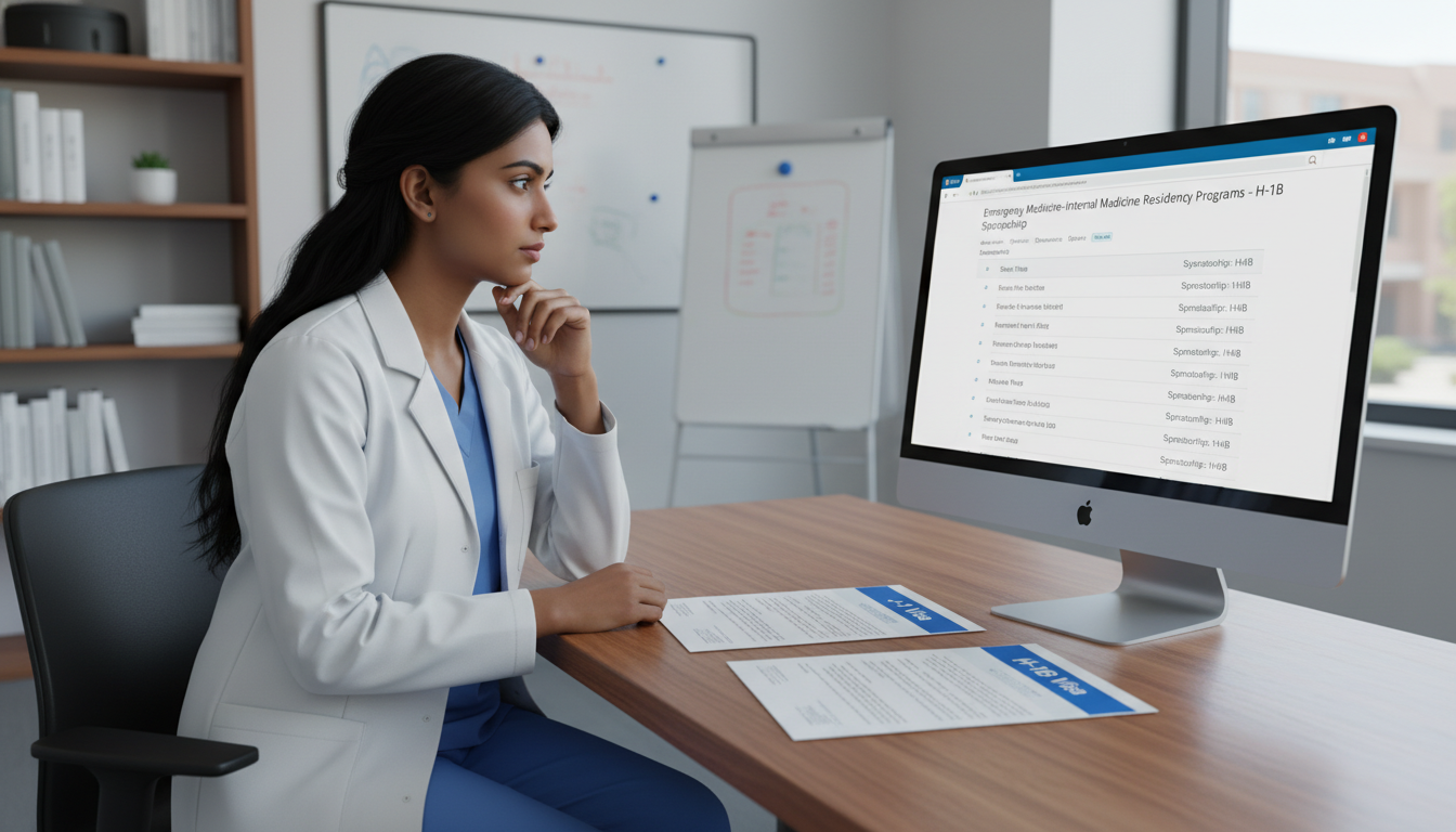 Resident physician comparing J-1 and H-1B visa options for EM-IM training Resident physician comparing J-1 and H-1B visa options for EM-IM training - non-US citizen IMG for H-1B Sponsorship Programs