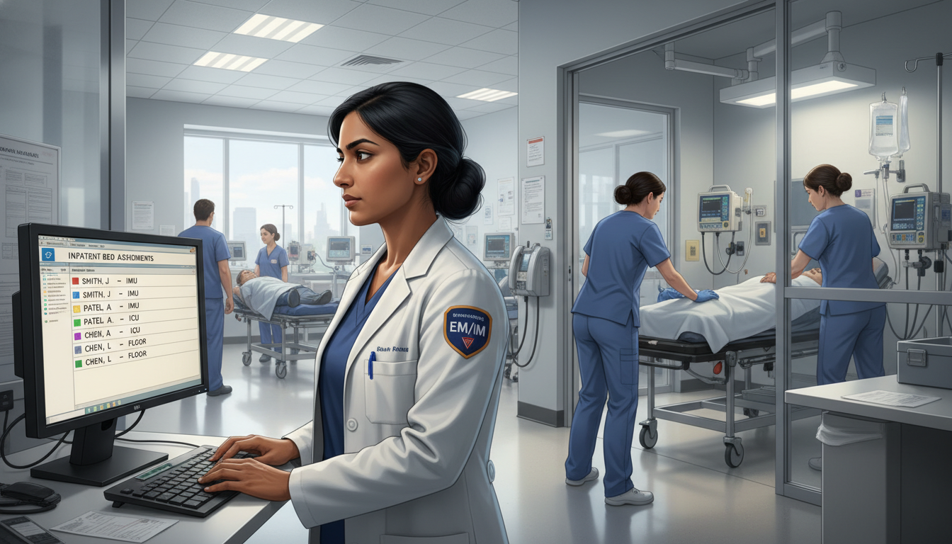 Non-US citizen IMG resident working a busy ED shift while coordinating inpatient admissions Non-US citizen IMG resident working a busy ED shift while coordinating inpatient admissions - non-US citizen IMG for Identify