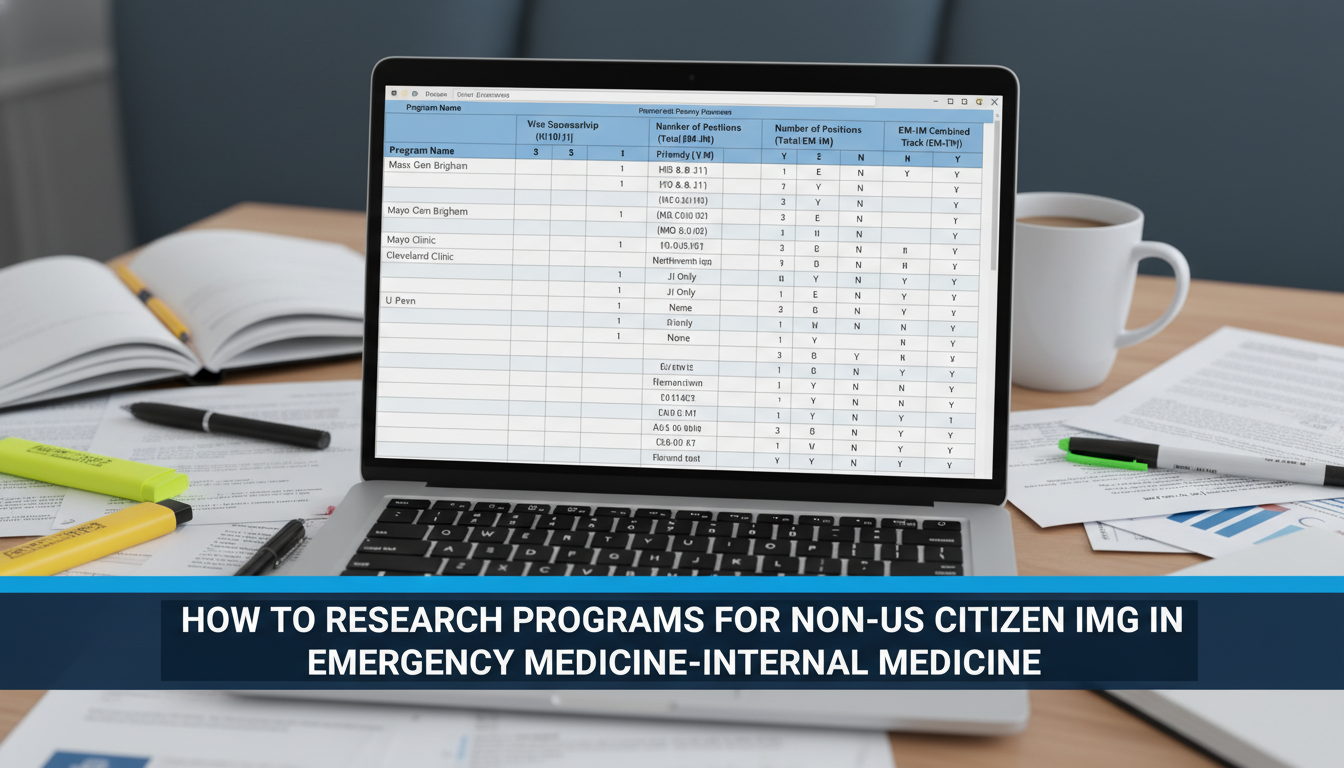Spreadsheet of residency program research for EM-IM combined residencies Spreadsheet of residency program research for EM-IM combined residencies - non-US citizen IMG for How to Research Programs fo