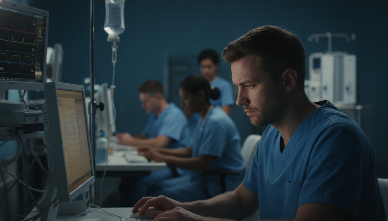 Emergency Medicine–Internal Medicine Resident Working Night Shift Emergency Medicine–Internal Medicine Resident Working Night Shift - non-US citizen IMG for Work-Life Balance Assessment for N