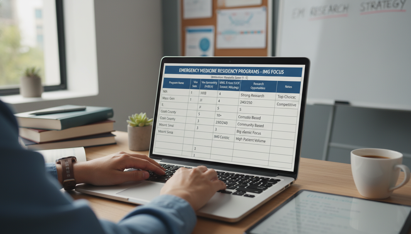 Spreadsheet of emergency medicine residency program research Spreadsheet of emergency medicine residency program research - non-US citizen IMG for How to Research Programs for Non-US Cit