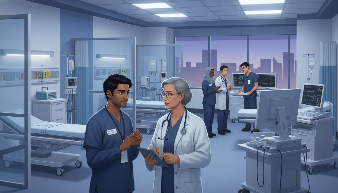 Emergency medicine residents working in a busy emergency department Emergency medicine residents working in a busy emergency department - non-US citizen IMG for How to Research Programs for Non