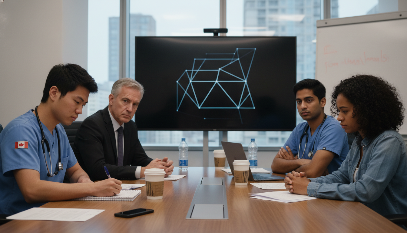 Emergency medicine residents in conference with program leadership Emergency medicine residents in conference with program leadership - non-US citizen IMG for Resident Turnover Warning Signs f