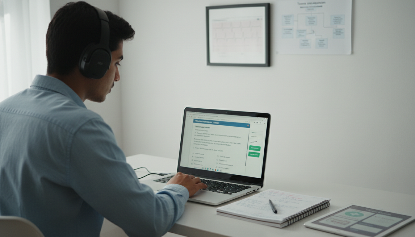 Focused international medical graduate doing USMLE question bank practice Focused international medical graduate doing USMLE question bank practice - non-US citizen IMG for USMLE Step 2 CK Preparatio