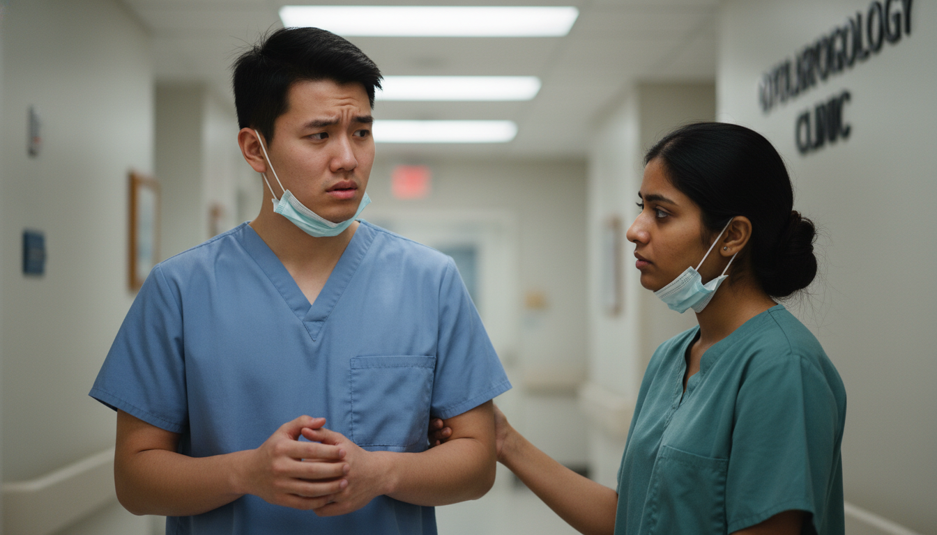 Resident physician discussing concerns about residency program culture Resident physician discussing concerns about residency program culture - non-US citizen IMG for Identifying Malignant Program