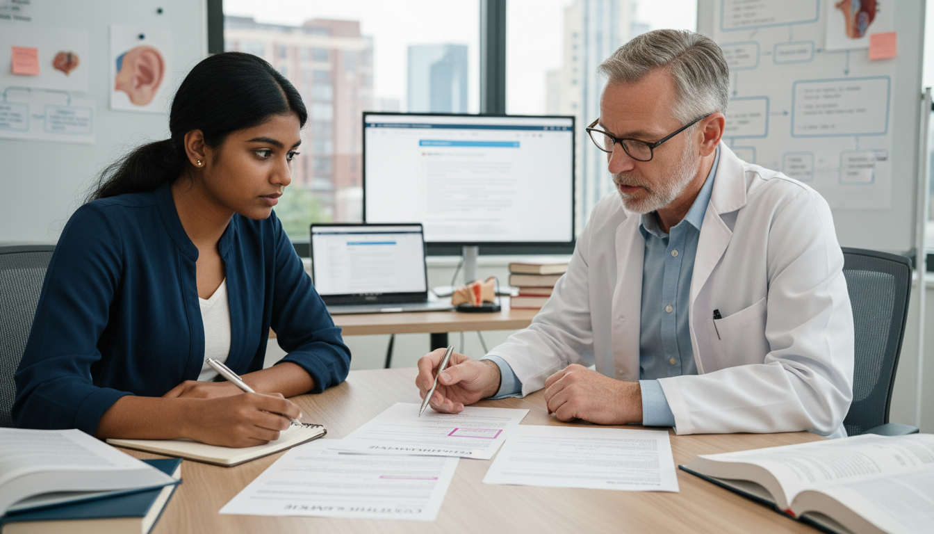 IMG discussing residency application gaps with a mentor IMG discussing residency application gaps with a mentor - non-US citizen IMG for Addressing Red Flags for Non-US Citizen IMG