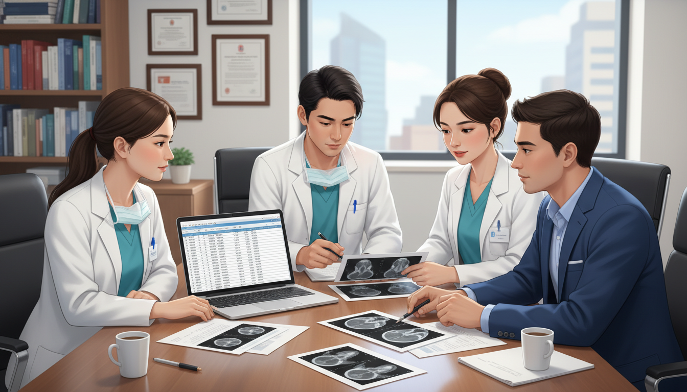 ENT residents and international researcher collaborating on data ENT residents and international researcher collaborating on data - non-US citizen IMG for Research Profile Building for Non-U