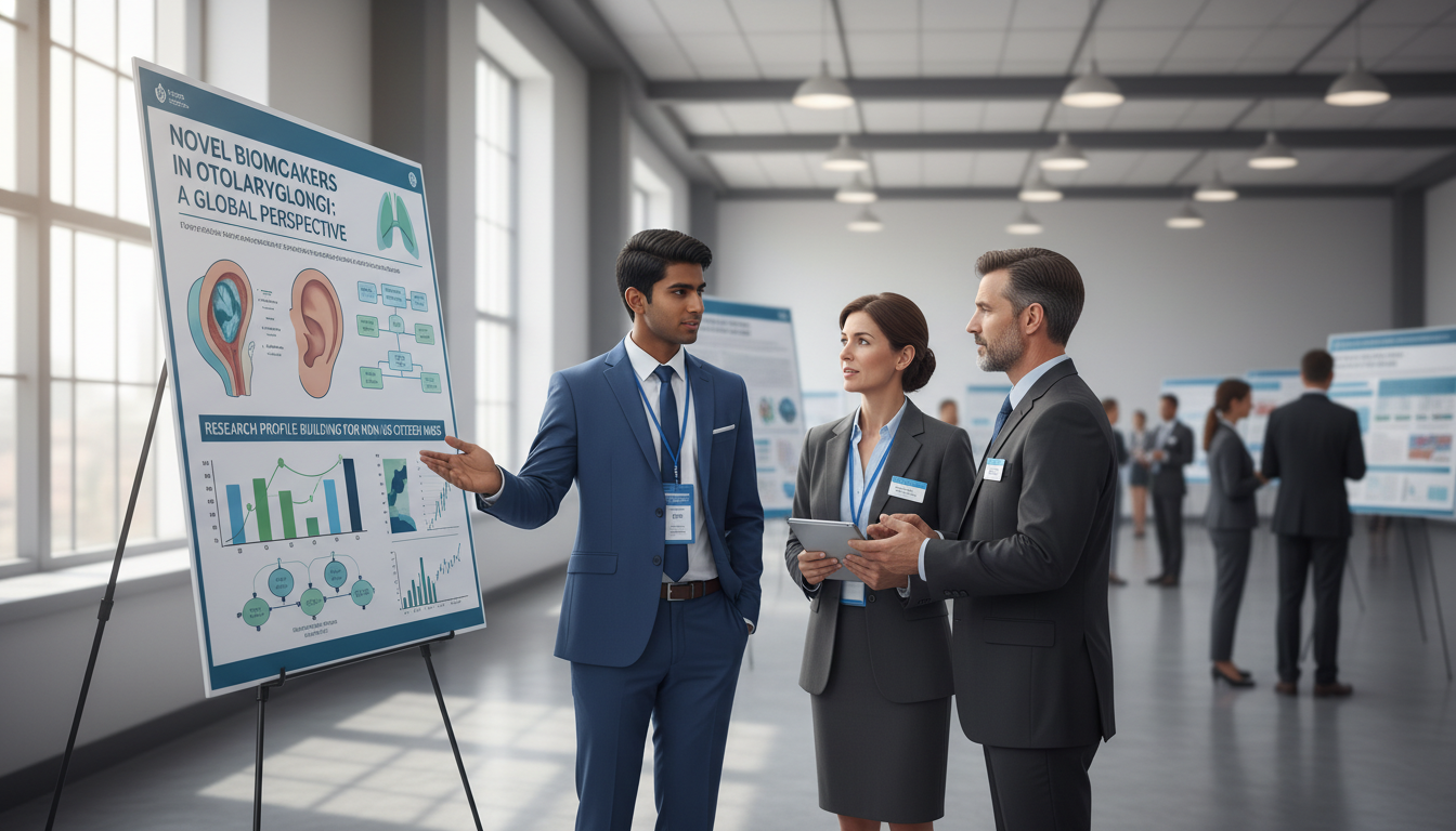 International IMG presenting ENT research poster at a conference International IMG presenting ENT research poster at a conference - non-US citizen IMG for Research Profile Building for Non-U