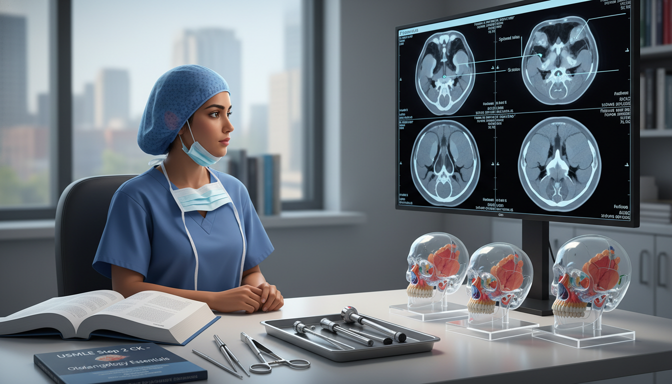 Otolaryngology Resident Examining ENT Anatomy While Preparing for Step 2 CK Otolaryngology Resident Examining ENT Anatomy While Preparing for Step 2 CK - non-US citizen IMG for USMLE Step 2 CK Preparat