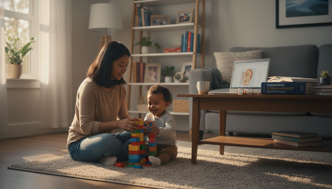 Non-US Citizen IMG Otolaryngology Resident with Family at Home Non-US Citizen IMG Otolaryngology Resident with Family at Home - non-US citizen IMG for Work-Life Balance Assessment for Non-