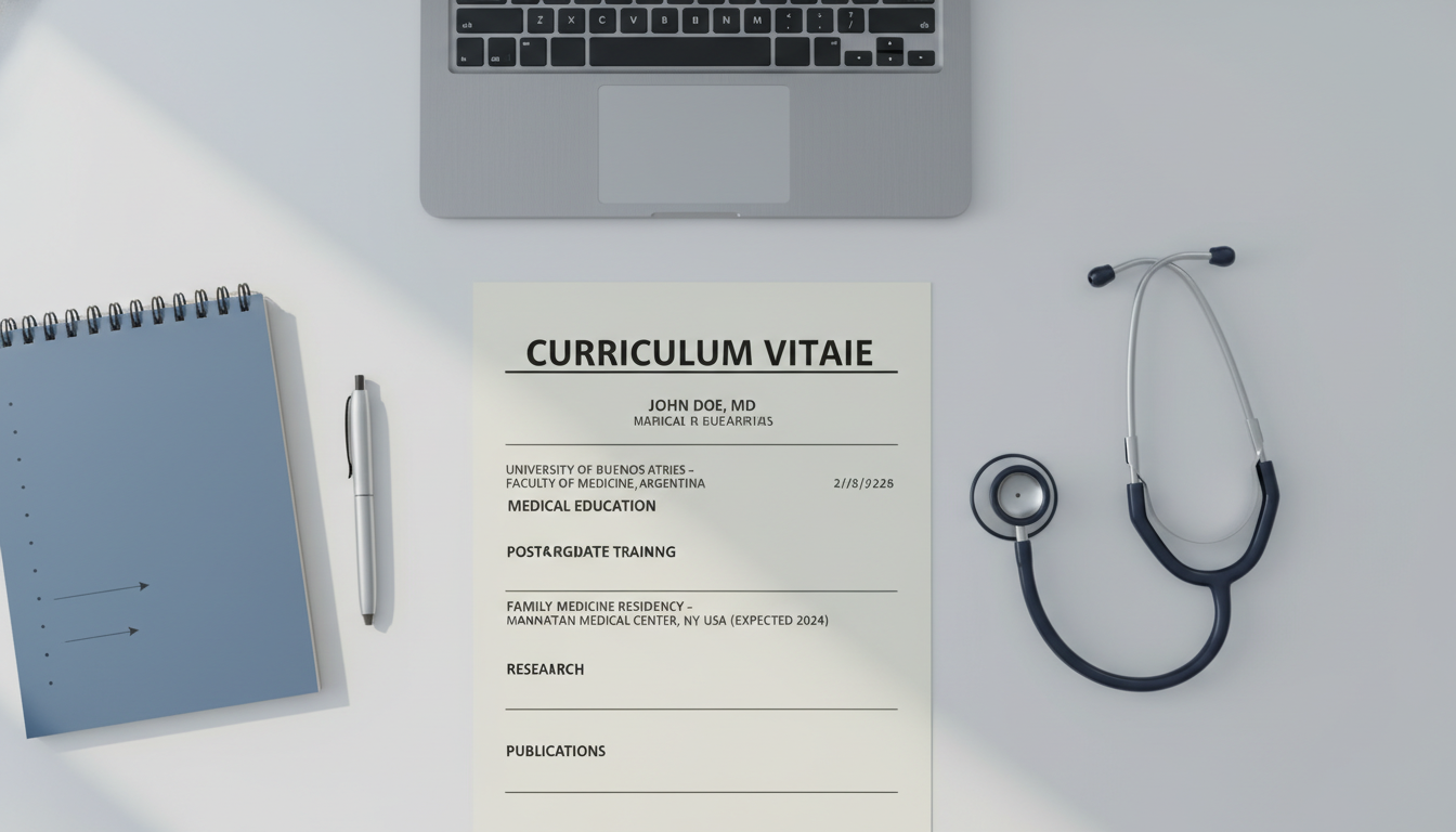 Well-organized medical CV layout for residency application Well-organized medical CV layout for residency application - non-US citizen IMG for CV Building for Non-US Citizen IMG in Fam