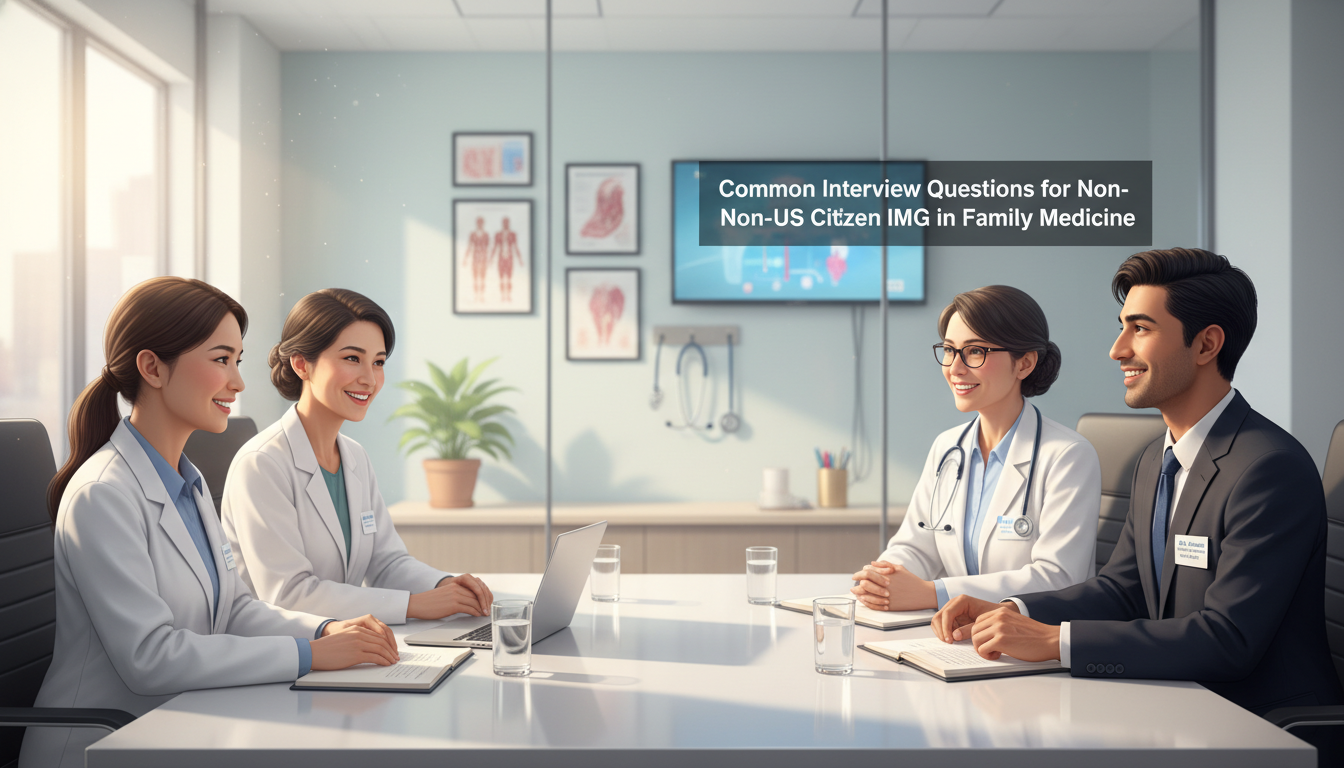 Family medicine residency interview panel with IMG candidate Family medicine residency interview panel with IMG candidate - non-US citizen IMG for Common Interview Questions for Non-US C