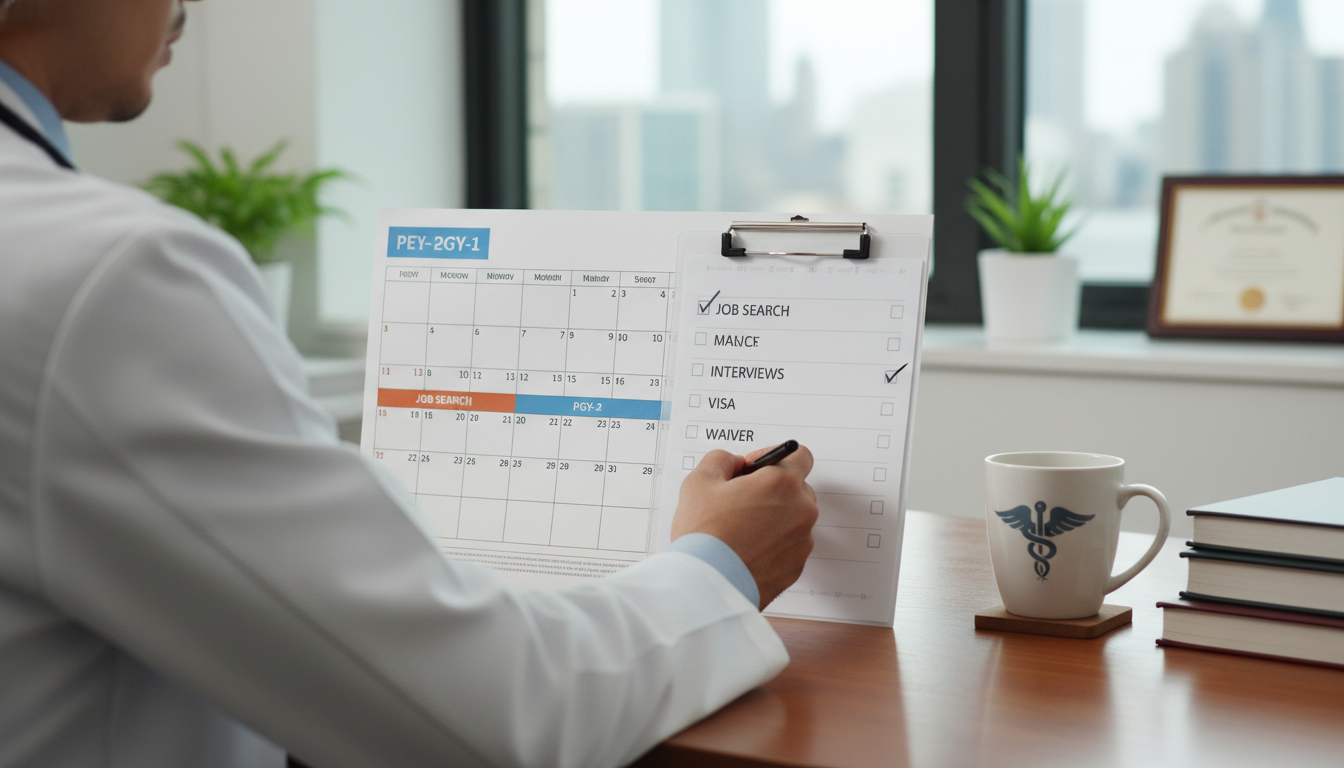 Timeline planning for family medicine residency to attending job search Timeline planning for family medicine residency to attending job search - non-US citizen IMG for Job Search Timing for Non-US