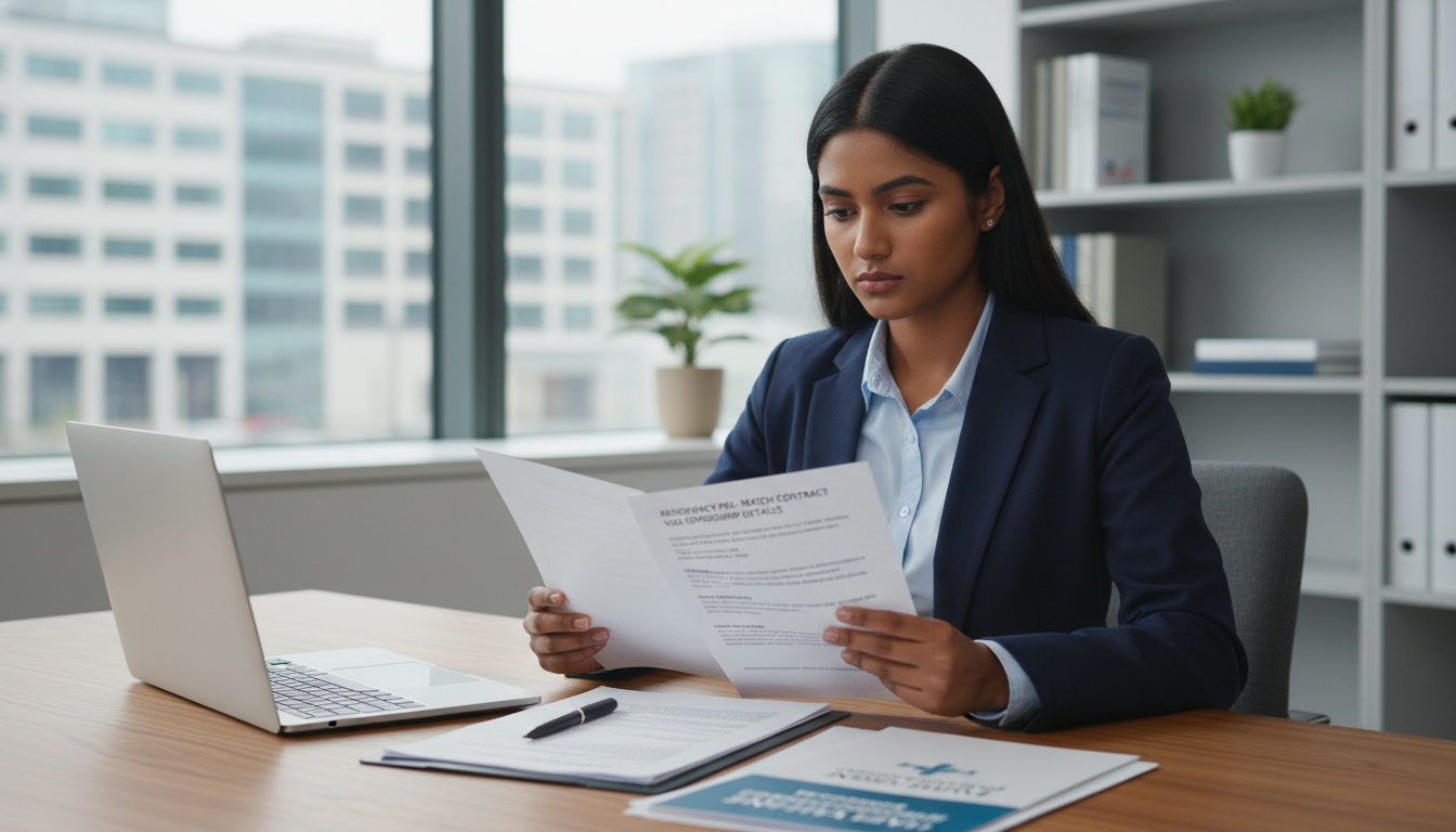 Foreign national medical graduate reviewing pre-match offer for family medicine residency Foreign national medical graduate reviewing pre-match offer for family medicine residency - non-US citizen IMG for Pre-Match