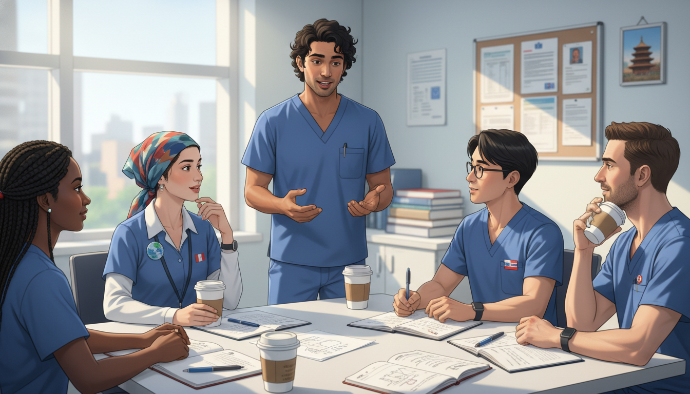 Family medicine residents discussing visa and training experiences Family medicine residents discussing visa and training experiences - non-US citizen IMG for Questions to Ask Programs for Non