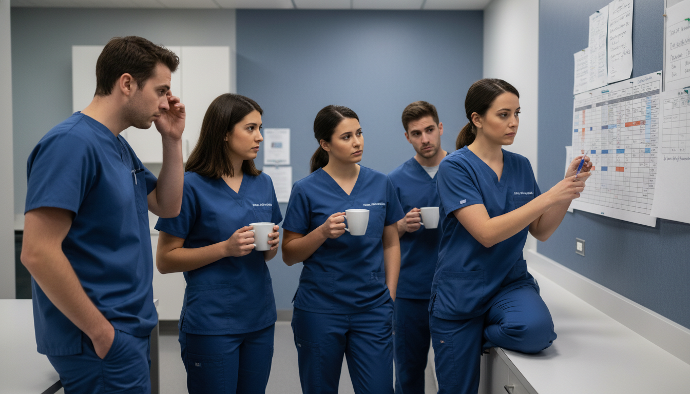 Family medicine residents discussing program culture and workload Family medicine residents discussing program culture and workload - non-US citizen IMG for Resident Turnover Warning Signs fo