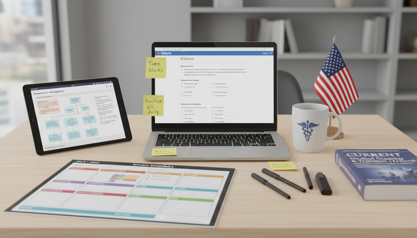 Study plan for USMLE Step 2 CK on a desk with medical resources Study plan for USMLE Step 2 CK on a desk with medical resources - non-US citizen IMG for USMLE Step 2 CK Preparation for Non-