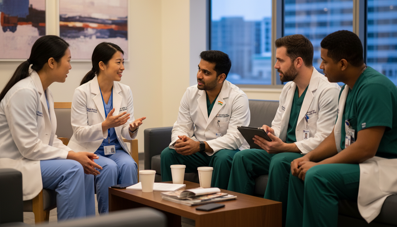 General Surgery Residents Discussing Program and Visa Support General Surgery Residents Discussing Program and Visa Support - non-US citizen IMG for Questions to Ask Programs for Non-US C