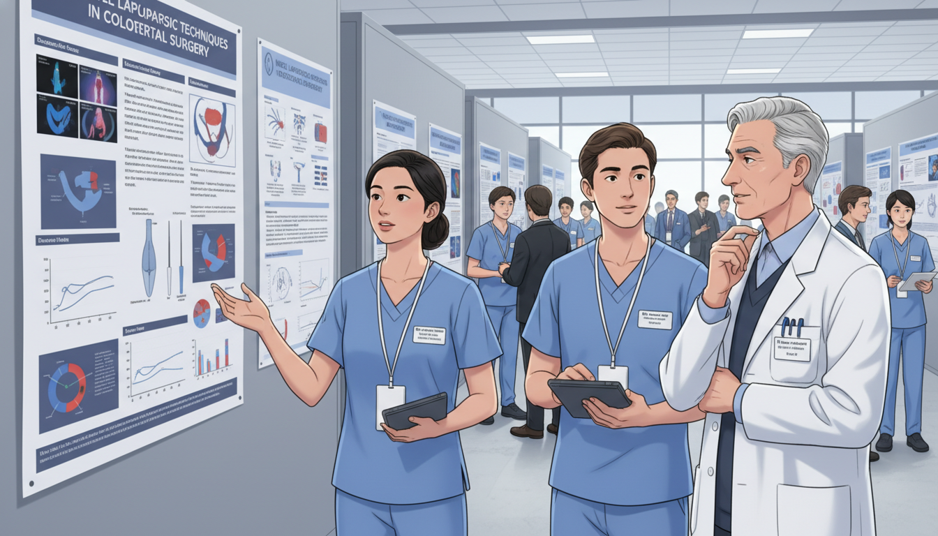 General surgery residents presenting research posters at a national surgical conference - non-US citizen IMG for Research Dur