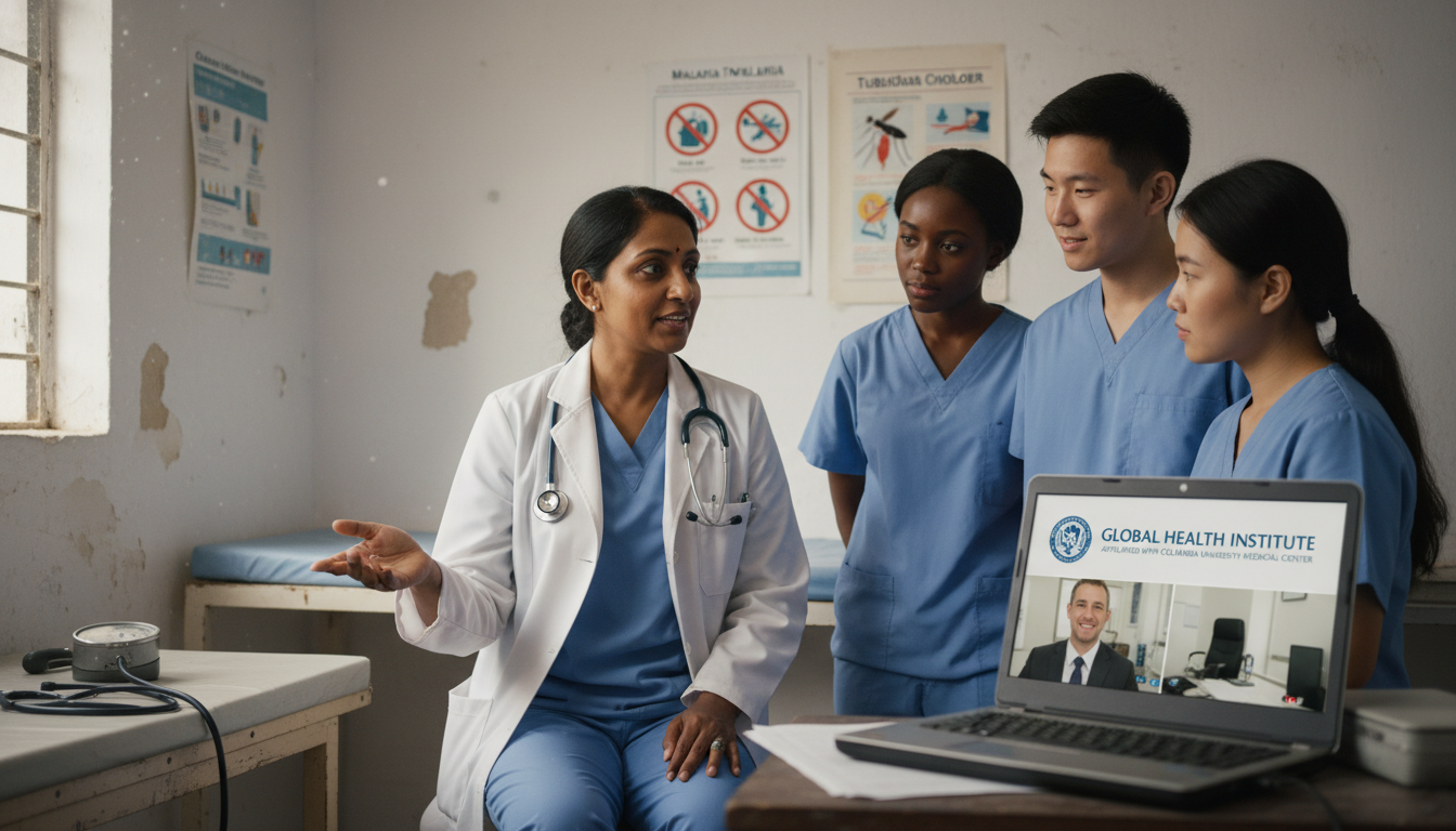 Global health physician teaching residents in an international clinic setting Global health physician teaching residents in an international clinic setting - non-US citizen IMG for Academic vs Private Pr