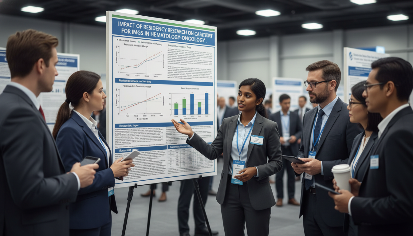 Resident presenting oncology research poster at conference Resident presenting oncology research poster at conference - non-US citizen IMG for Research During Residency for Non-US Citi