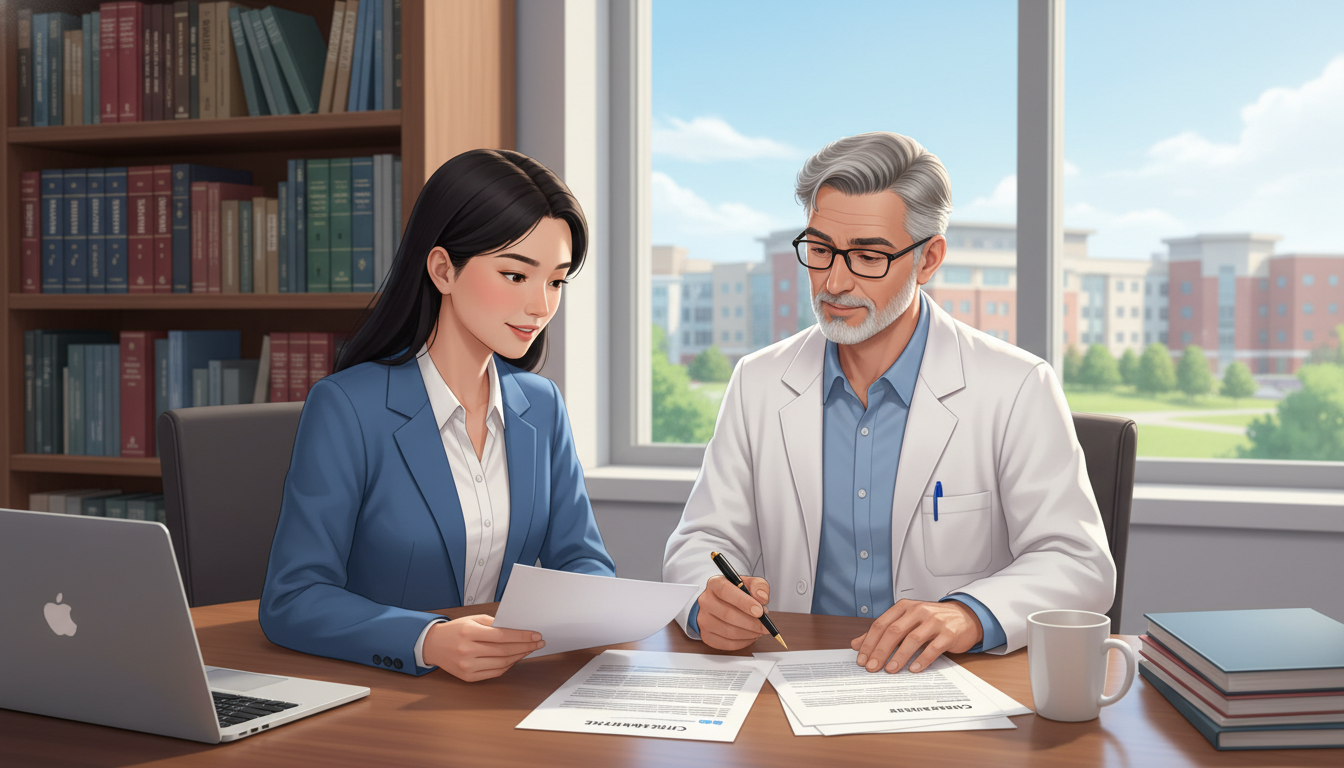 International medical graduate discussing CV with mentor International medical graduate discussing CV with mentor - non-US citizen IMG for CV Building for Non-US Citizen IMG in Inter