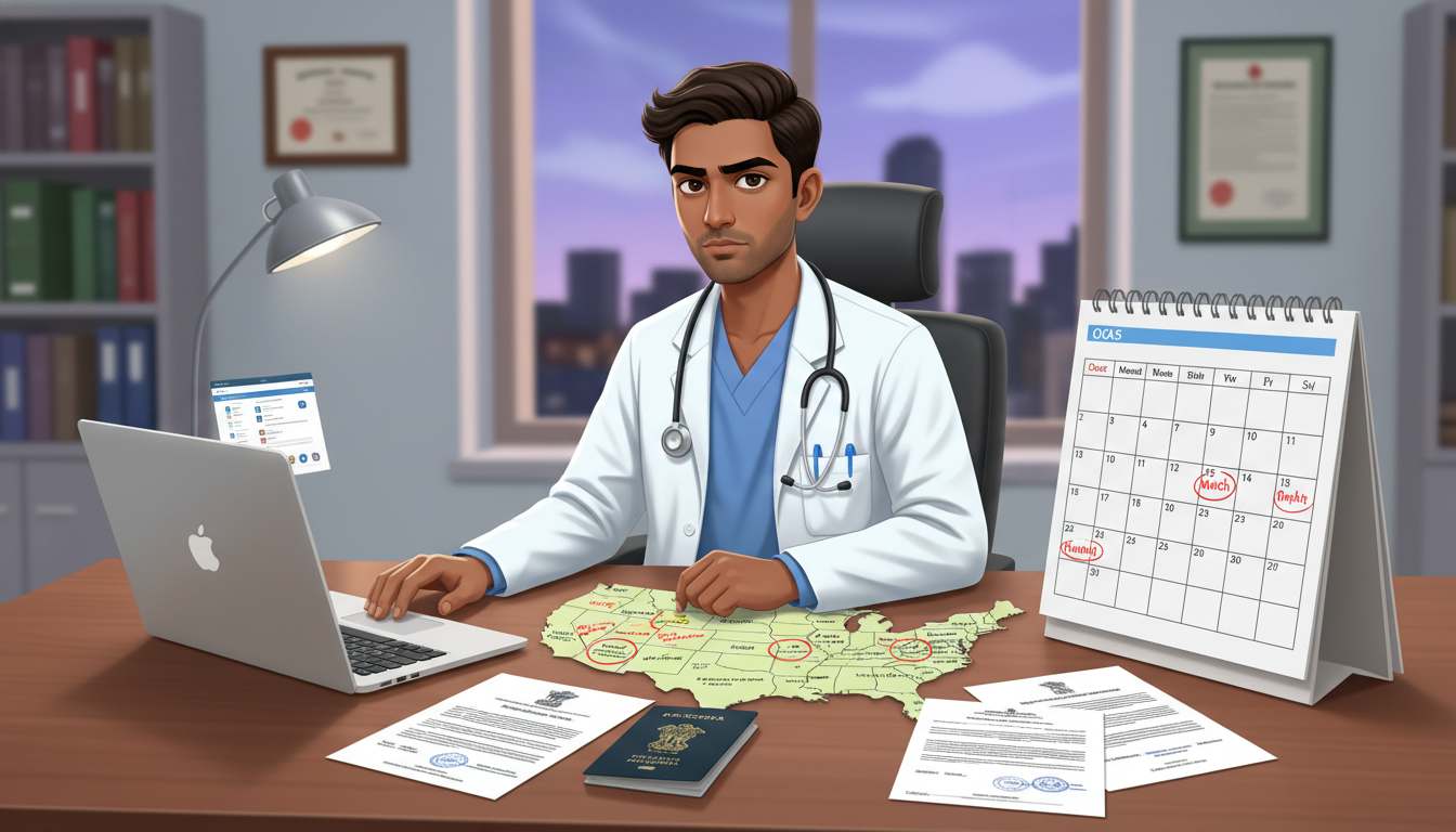 Non-US Citizen IMG Internal Medicine Resident Reviewing Visa and Job Timelines - non-US citizen IMG for Job Search Timing for