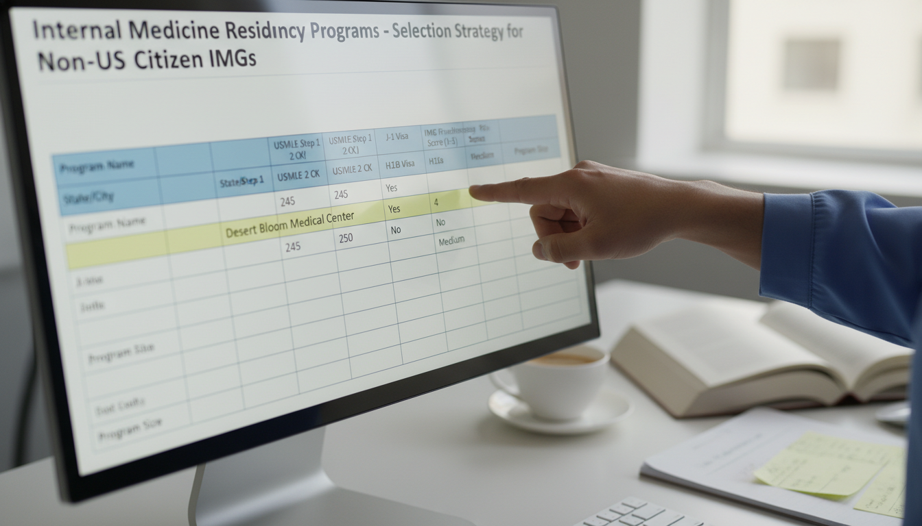 Internal medicine residency filters important for non-US citizen IMGs - non-US citizen IMG for Program Selection Strategy for