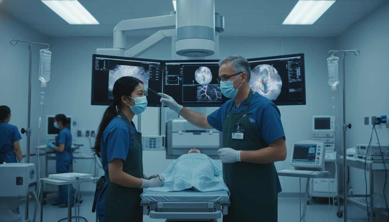 Interventional radiology procedure suite with IMG resident and mentor Interventional radiology procedure suite with IMG resident and mentor - non-US citizen IMG for Ultra-Competitive Specialty St