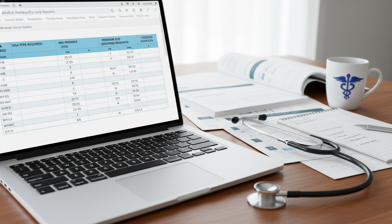 Spreadsheet and online tools for researching Med-Peds residency programs Spreadsheet and online tools for researching Med-Peds residency programs - non-US citizen IMG for How to Research Programs fo